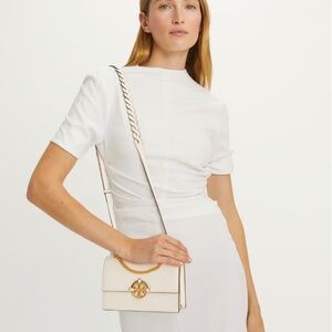 Tory Burch Crossbody Mini Miller in New Ivory with Goldtone hardware